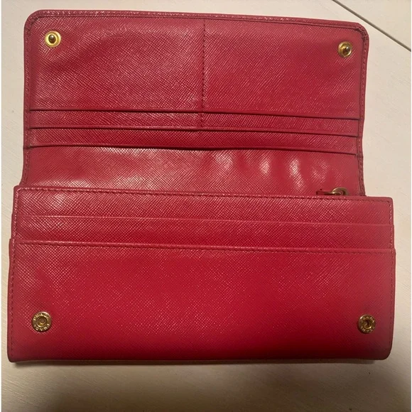Prada Saffiano Fiocco Pink Bow Wallet - Picture 5 of 9
